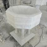 Marble Holy Water Font Natural Stone Catholic Baptismal Religious Chancel