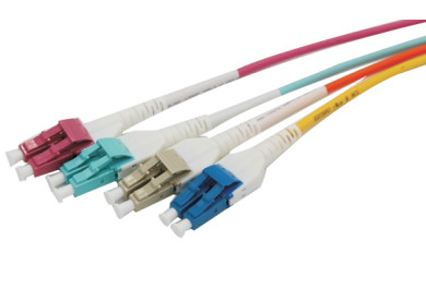 125µm Lc Lc Duplex Patch Cord , AQUA Multimode Fiber Jumpers