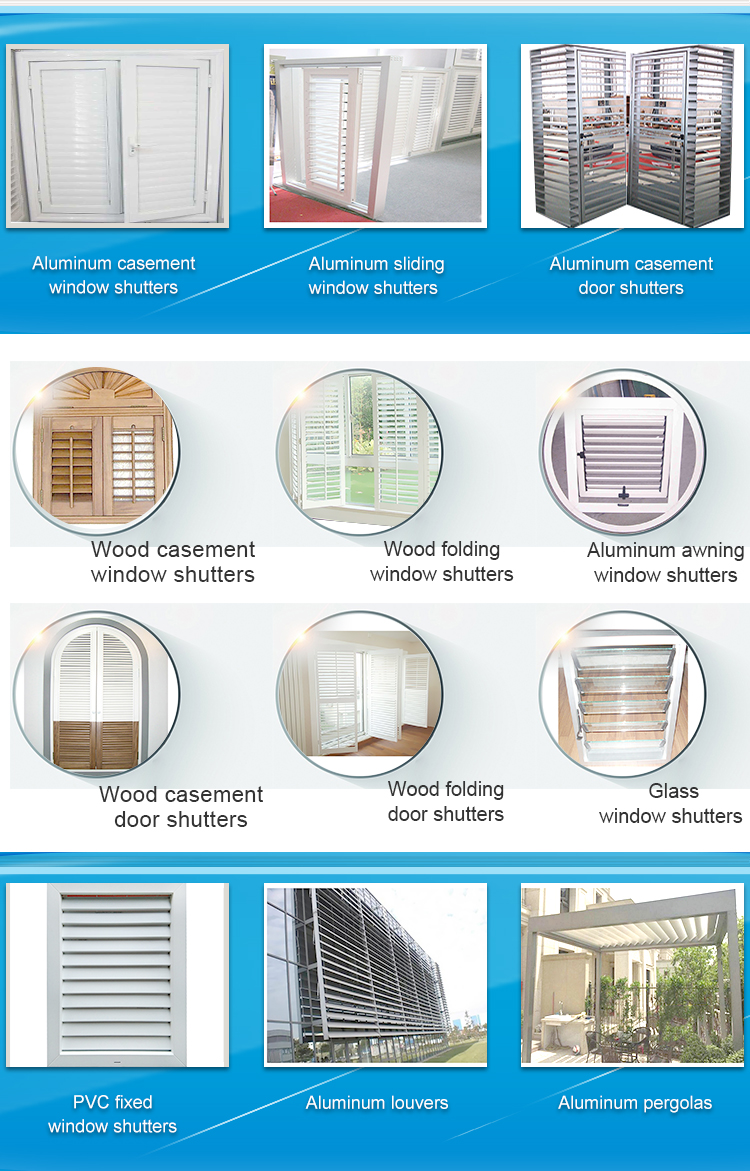 Slide Door Wood Color Aluminum Windows Antique Blind Shade Window Shutter For Window Shutter
