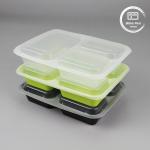 3 Compartment Disposable Plastic Food Containers Ideal for Meal Prep and Takeout