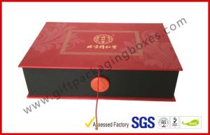 Quality Luxury Foil in gold rigid board gift packing boxes , soft velvet holder wholesale
