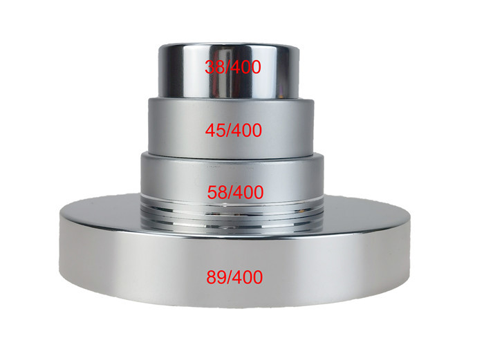 Non Spill Round Plastic Bottles Caps Metalized Glossy Elegant Cosmetic Closure 45mm