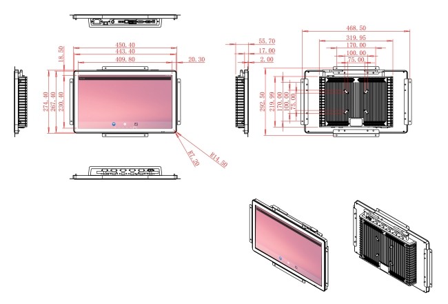 18.5-Inch Android Touch Screen for Medical Devices and Public Information Displays