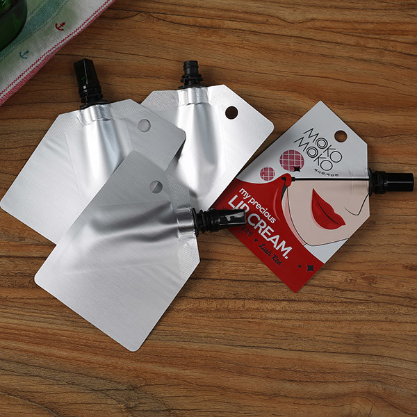 Printed Aluminum Cosmetic Stem Spout Pouch Packaging Mascara Lip Makeup Brush Pouch
