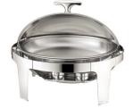 Stainless Steel Oval Roll Top Chafing Dish W/ 6.8L Oval Food Pan W/ Fuel Holder