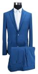 Blue Men'S Slim Fit Tailored Suits Adults Office Worker Customers Option