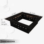 Heavy Duty Steel Square Fire Pit Insert Ring Liner 24" Inside 32" Outside