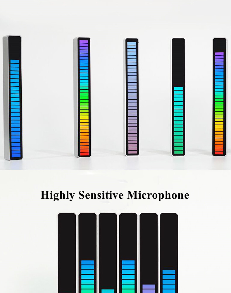 New Arrival Rechargeable RGB Sound-Activated Music Pickup Rhythm Light 18 colors music rhythm lamp for Car Home music de