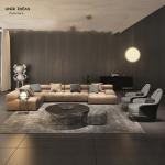 Black Blue Brown Velvet Sectional Couch Sofa Low Back Living Large Loveseats