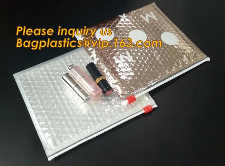 Cosmetic Pink Slider Padded Bag/Silver k Bag With Bubble,Padded Envelopes Cheap Aluminium Foil k Holographic