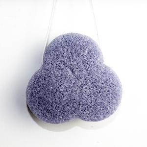Quality Tripetal Flower Brighten Face Lavender Konjac Sponge Mild Non Irritating wholesale