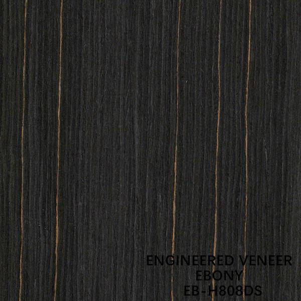 Door Face Simulation Ebony Wood Veneer H808DS Straight Grain Double Color 2500