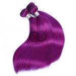 Purple Straight Remy Human Hair Bundles Sew In Weave Bundles Brazilian Bundle