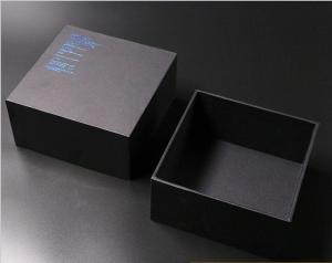 Quality Customized black matte hot foil logo packaging boxes base and lid box wholesale wholesale