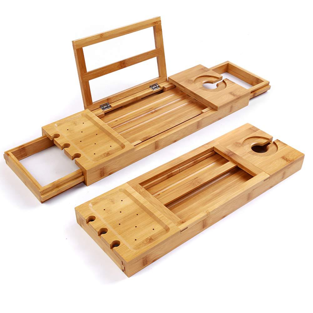 Home Furniture Bamboo Extendable Bath Caddy Bathtub Tray Customized