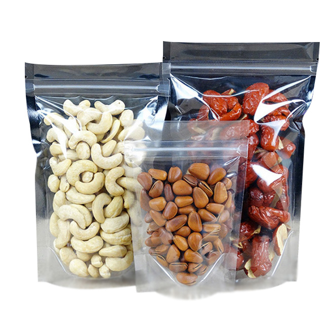 Clear Mylar Flat Bottom Stand Up Pouch 3.5g Laminated Foil Pouches QS
