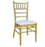 Restaurant Gold Chiavari Chairs Wedding Metal Frame Fabric Banquet Chairs