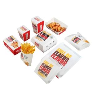 Quality Biodegradable Burger Hamburger French Fries Boxes Package Customized Shape wholesale