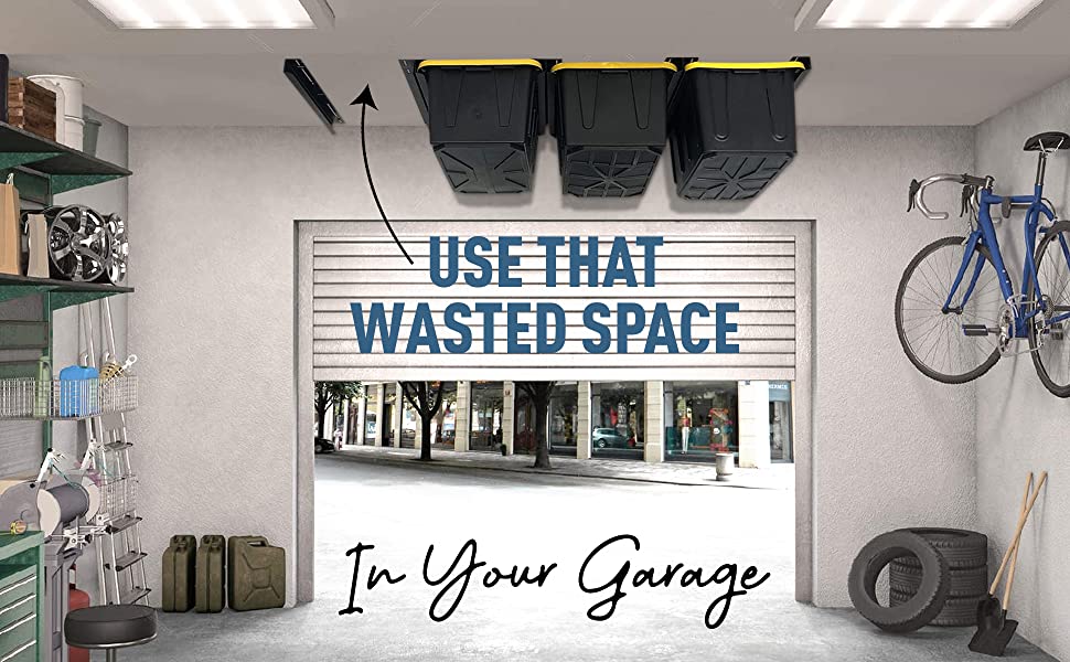 Carbon Steel Overhead Garage Storage Rack Ceiling Storage Racks Storage Bin Organization System