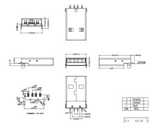 Quality C46394 100% Cross LINK-PP LPUSB1206 USB TYPE C 2.0 AM 180º Bent Foot SMT wholesale