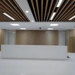 3D Design Office Aluminum Slat Ceiling , Wood Grain Suspended Metal False