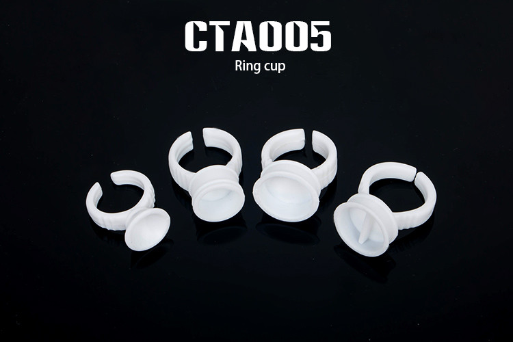 White Disposable Microblading PigmentsTattoo Ink Ring Cup with 3 Size Available