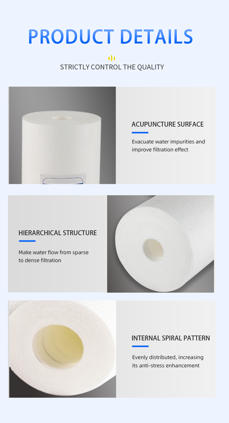 Large Diameter 20 Inch PP Sediment Filter Cartridges for Water Filtration Replacement