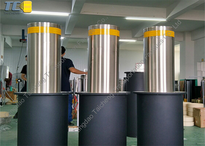 Stainless Steel IP68 Automatic Hydraulic Bollards 6mm Wall For Gate Entry / Exit