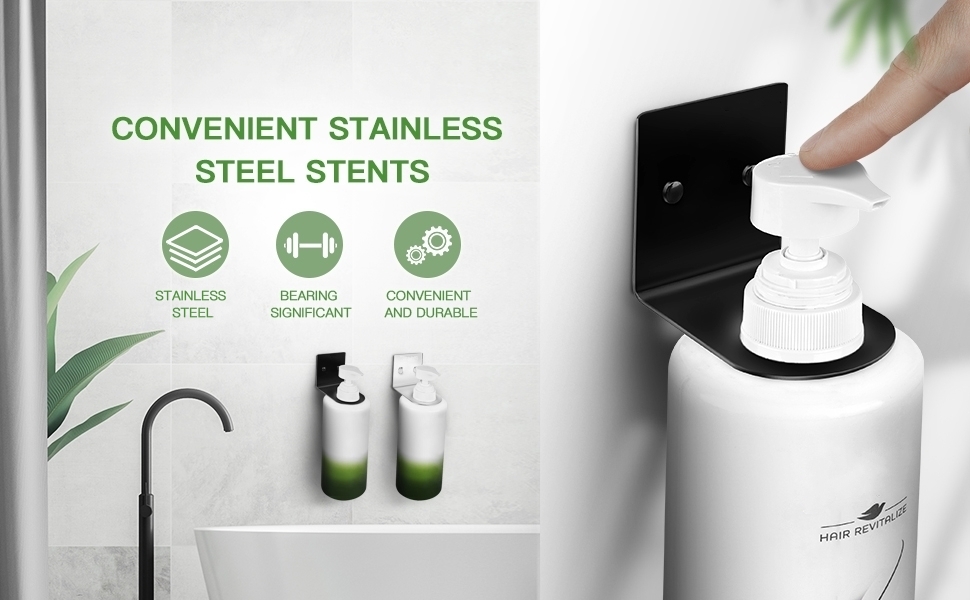 Wall Mounted Soap Bottle Dispenser Holder Single Tier Hanging Rack for Hand Pump Bottles