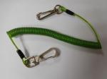 8''Snap Hook Stainless Steel Tool Security Coiled Tether Clear Green Color