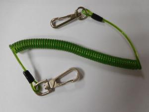 Quality 2Meter Lobster Clasp Hook Transparent Green Flexible Toll Safety Line Coiled Lanyard Rope wholesale