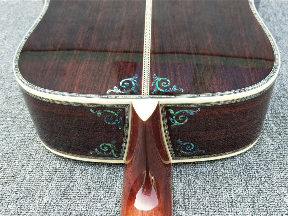 Deluxe Abalone inlays Ebony fingerboard D style acoustic Guitar,OEM Solid Spruce top 41 inch Acoustic electric Guitar