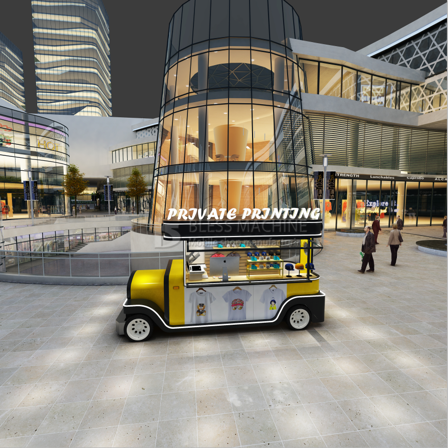 2022 Mobile T-shirt Hat Cup Hot Stamping and Printing Shop Truck Trailer for Printing