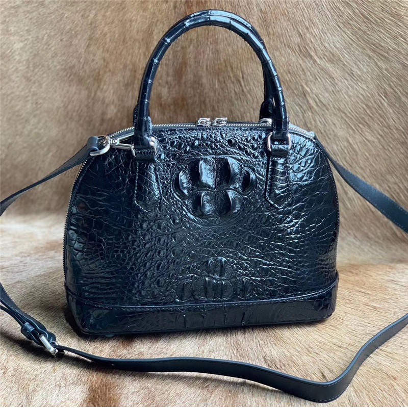 Authentic Exotic Crocodile Skin Women's Shell Purse Genuine Alligator Leather Female Handbag Lady Single Shoulder Bag