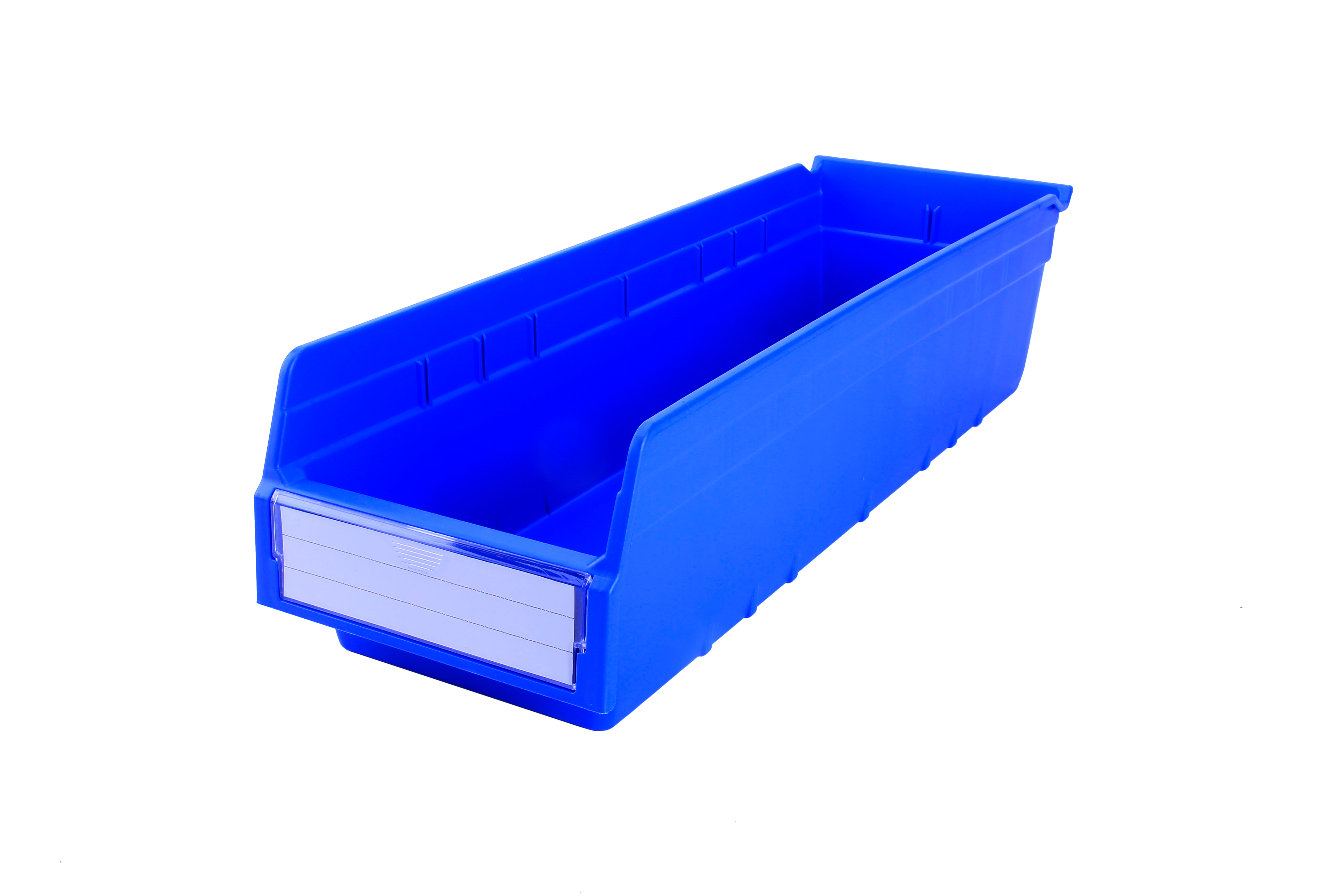 Office Classification Simplified with Stackable Plastic Shelf Bins in Solid Box Style