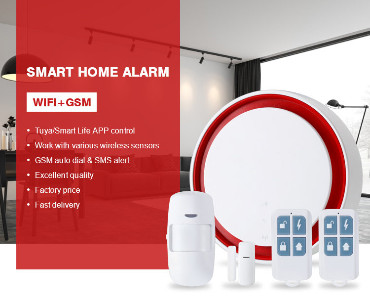 Smart Gsm Alarm System Wireless Homesafe Security System With 433mhz Sensors