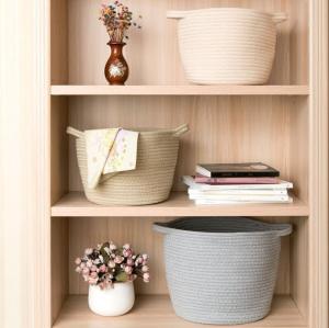 Quality Decorative Custom Woven Cotton Rope Laundry Toys Candy Storage Fabric Container Wholesale Spa Gift Baskets Organizer wholesale