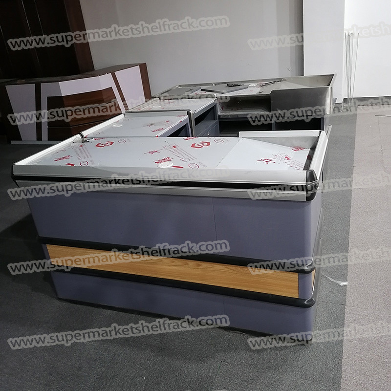 2.5M Supermarket Checkout Counter With Belt 60CM Retail Shop Desk