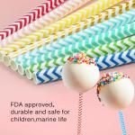 Decorative Party Paper Straws Customized Logo Juice Beverage Paper Drinking
