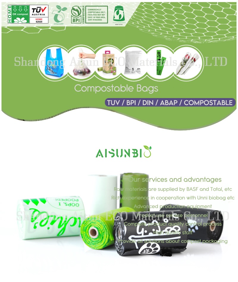 Plastic Cornstarch Compostable Polybags Biodegradable Poop Bags For Small Dogs