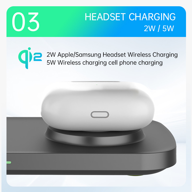 Universal Qi 2 Wireless Charger Station for Smart Devices Charging at <8mm Distance 110-205KHz