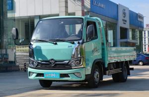 Quality Used Box Cargo Truck Single Cab Foton Light Truck Flat Bed 3.7 Meters Long Doule Rear Tries wholesale