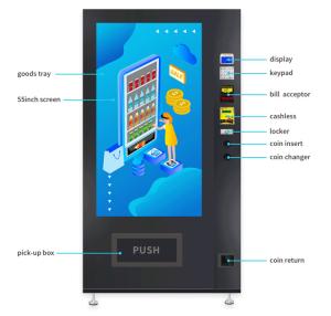 Quality Touchscreen Small Drink Vending Machine , Black Vending Machine Equipment wholesale