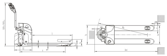 Walk Type Powered Pallet Truck , Compact Structure Automatic Pallet Jack