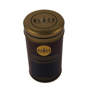 Quality Personalized Metal Black Coffee Tin Can With Double Lid Luxury Coffee Tin Box Packaging wholesale