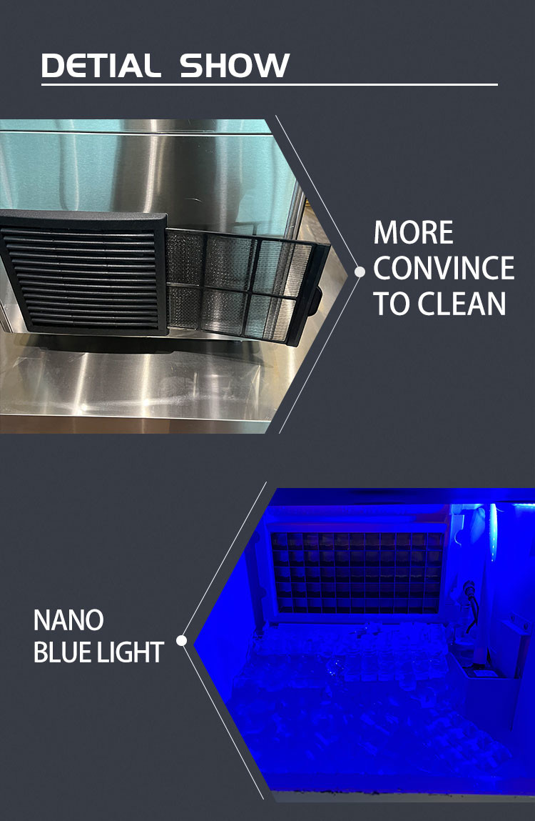Commercial 60KG/24H Cube Ice Maker Machine Full-Automatic Ice Bin Maker