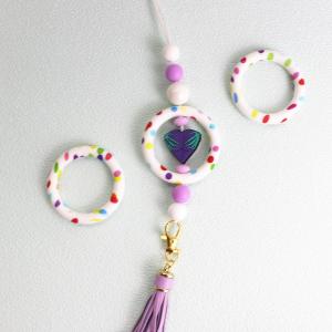 Quality Silicone printed O Ring Beads for All People Usage DIY keychain or other decoration wholesale