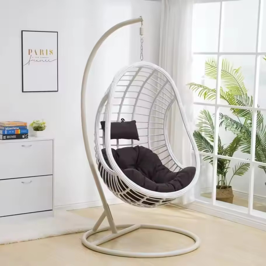 2 Years for Rattan Double Armchair Indoor Rocking Chair Lazy Balcony Rocking Household Hanging Basket Swing