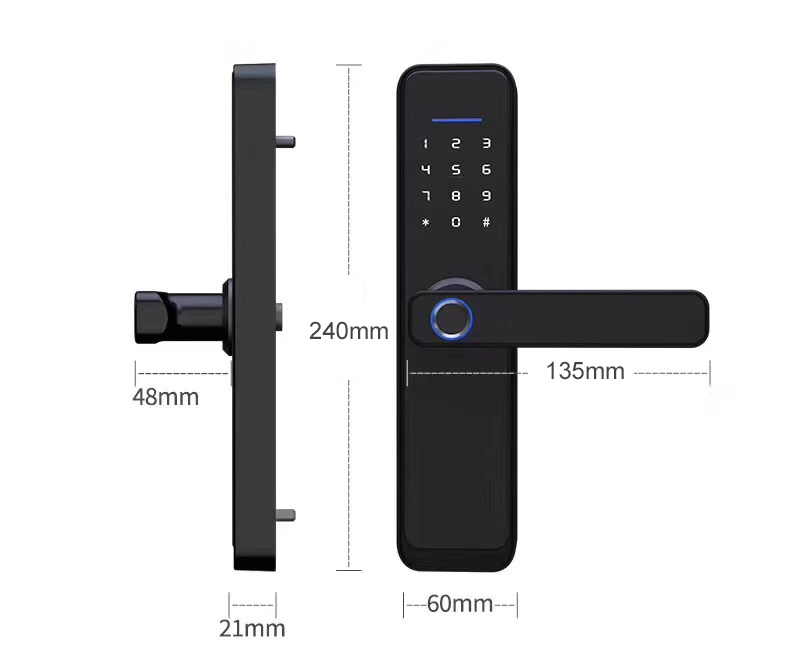 Intelligent Push Pull Door Lock Tuya WiFi Smart Keyless Entry Door Lock