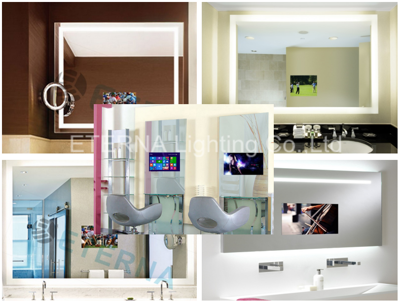 Waterproof Mirrors With Tv Built In With Defogger Lumen 1100-1200 LM/M